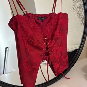 Cotton candy size medium red top